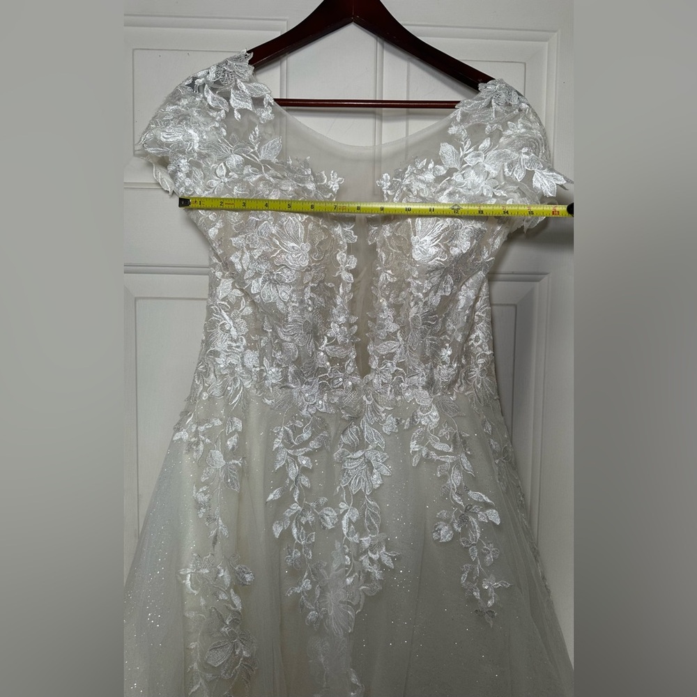Andrea & Leo Couture Wedding Dress‎ 12 Floral Embellished Sparkles Corset Back. - Picture 10 of 14